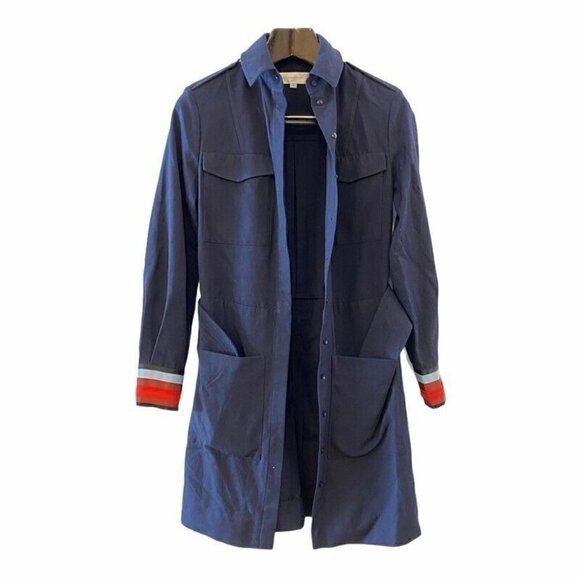 Victoria Victoria Beckham Coat Dress Blue Belt Small - Picture 3 of 7